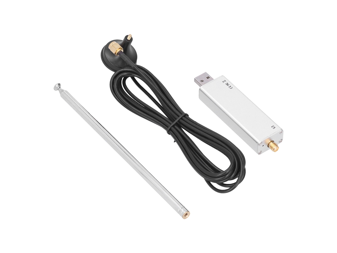 Rtl‑sdr R820t2 V3 Rtl2832u Radio Definido Por Software Com Antena Telescópica E Base