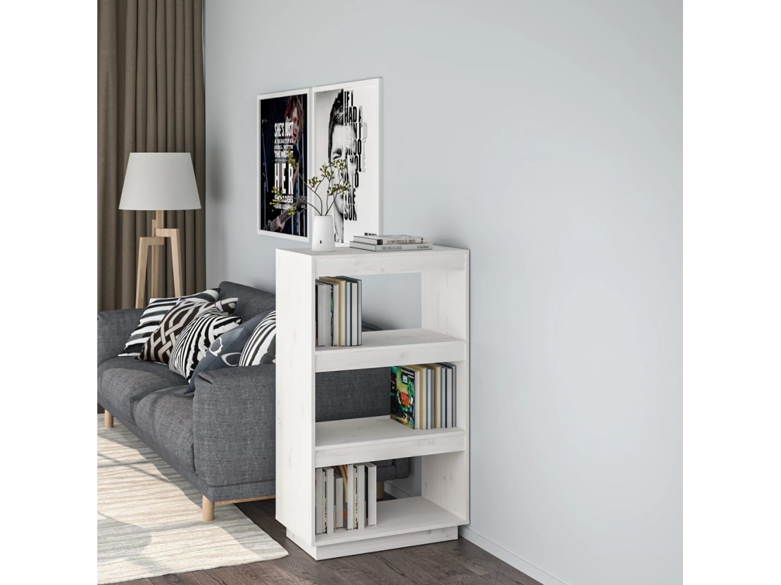 Vidaxl Estante/divisória 60x35x103 Cm Pinho Maciço Branco