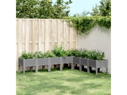 Vidaxl Vaso/floreira De Jardim C/ Pernas 200x160x42 Cm Pp Cinza-claro
