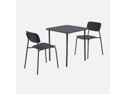 Conjunto De Jardim Com Mesa De Metal Com 2 Cadeiras, Antracite
