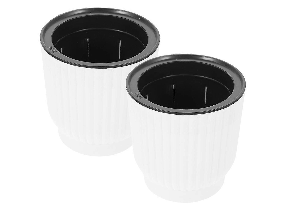 Vaso De Planta Com Auto-irrigação, Plástico Branco, Durável Para Uso Interno E Externo