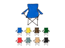 Silla De Camping Plegable De Acero Con Reposabrazos Y Funda Con Asas- 80x80x50 Cm, Resistente Al Agua - Ideal Para Exterior Azul Unidad
