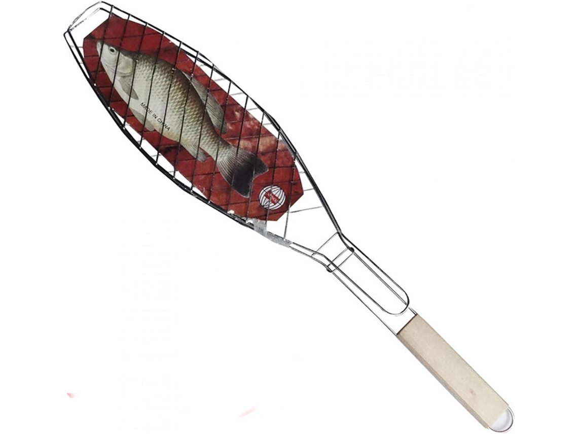 Cesta Portátil Para Peixe Na Churrasco, Alça Fechável, Para Interior/Exterior, Acomoda Peixe Até 45cm Igvtrade