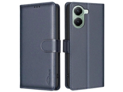 Capa De Celular Binfen Color Bf32 Para Xiaomi Poco X7 Pro 5g / Redmi Turbo 4 5g, Capa De Couro, Carteira Com Bloqueio Rfid, Azul