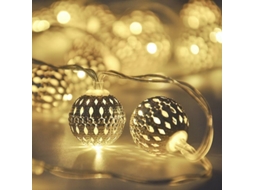 Luzes Solares para Exterior, 5m, 20 Bolas Marroquinas de Led, Iluminação Decorativa À Prova D'água para Casa, Jardim, Festas e Festivais BRILVIBERA
