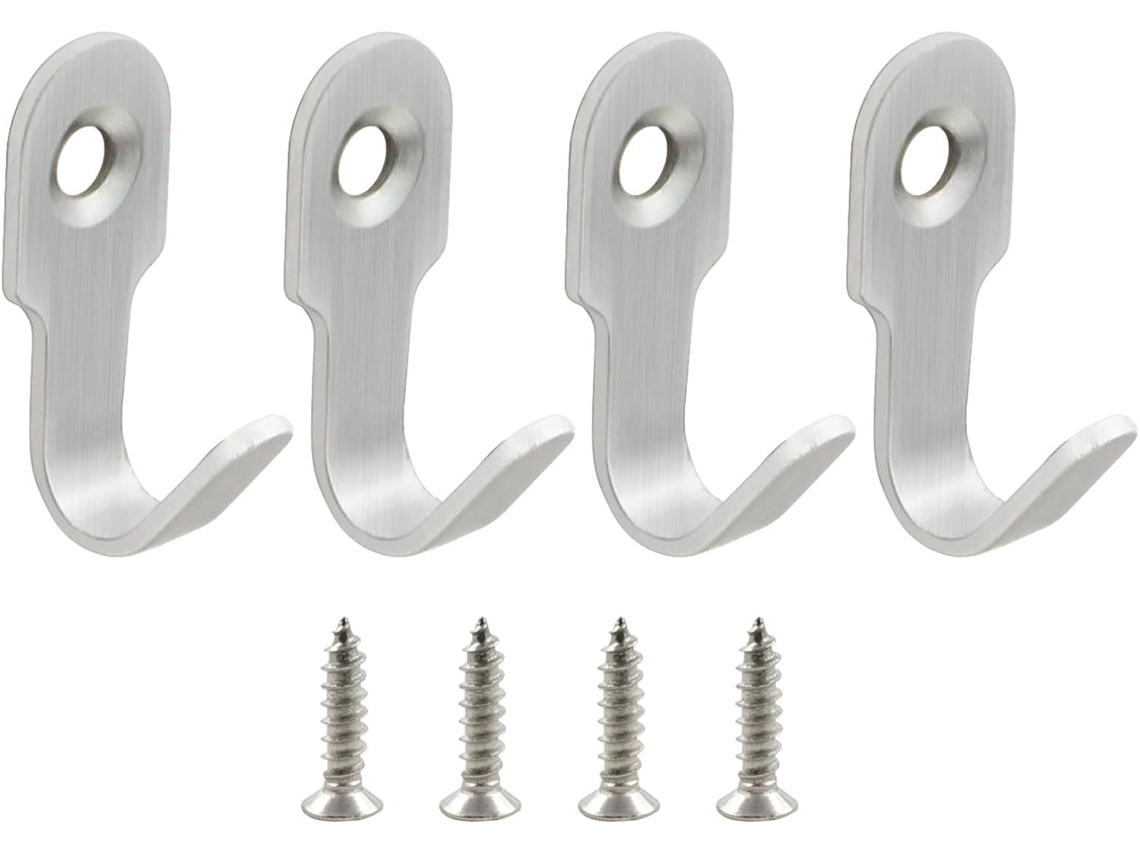 Conjunto De 4 Ganchos Práticos Em Aço Inoxidável Para Uso Doméstico Ou Profissional Alta Capacidade Carga, Fácil