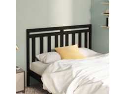 Vidaxl Cabeceira De Cama 126x4x100 Cm Pinho Maciço Preto