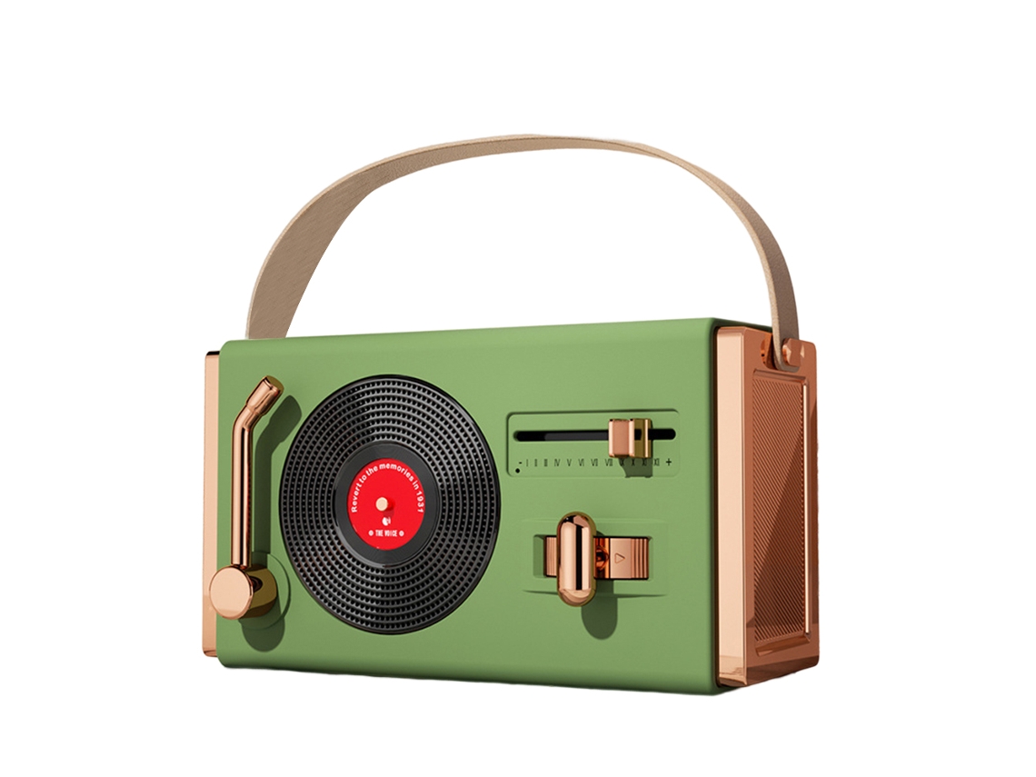 Alto Falante Sem Fio Retrô Estilo Toca Discos De Vinil Clássico E Antigo Compatível Com Bluetooth Slowmoose