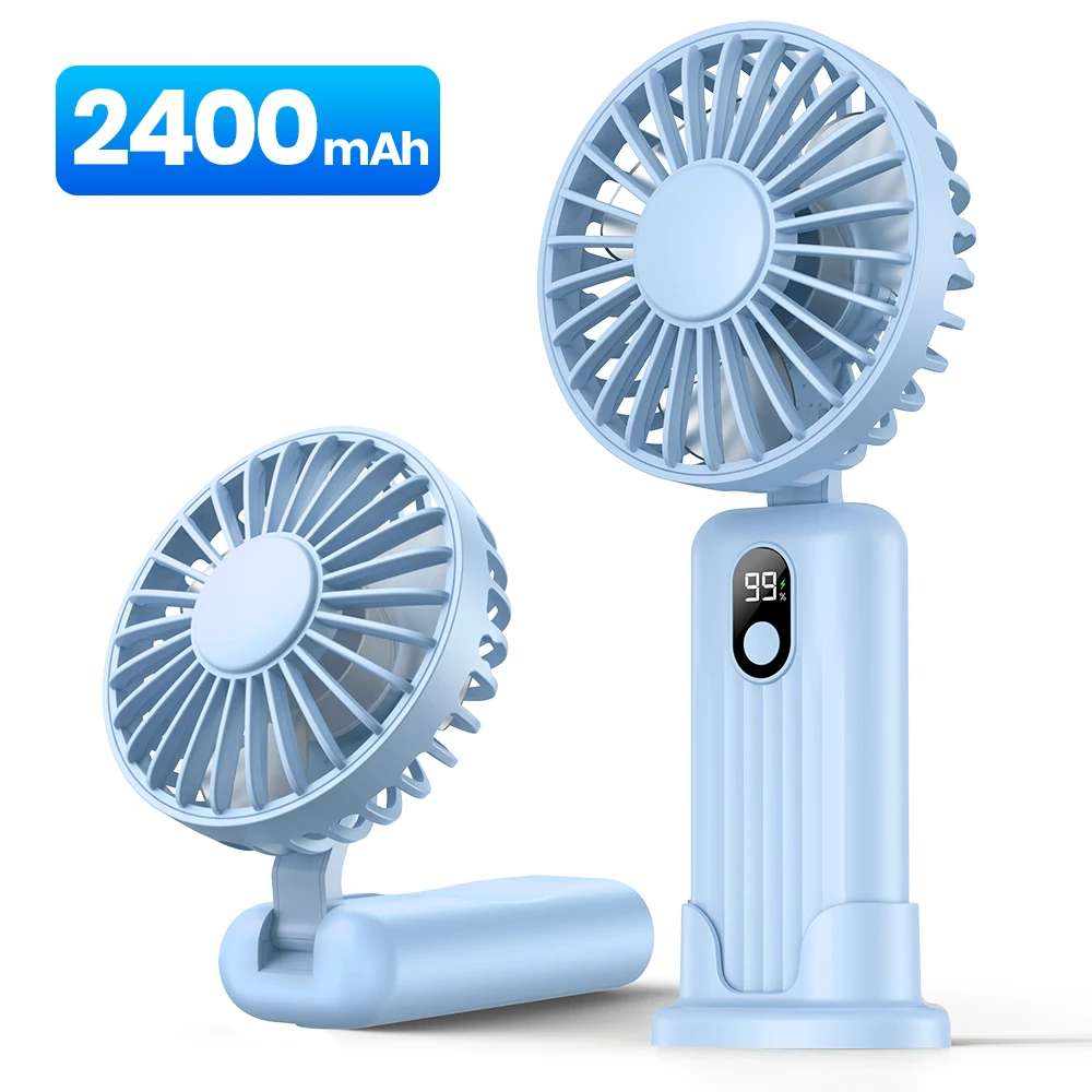(azul Celeste 2400mah) Mini Ventilador Portátil Usb De 5000mah
