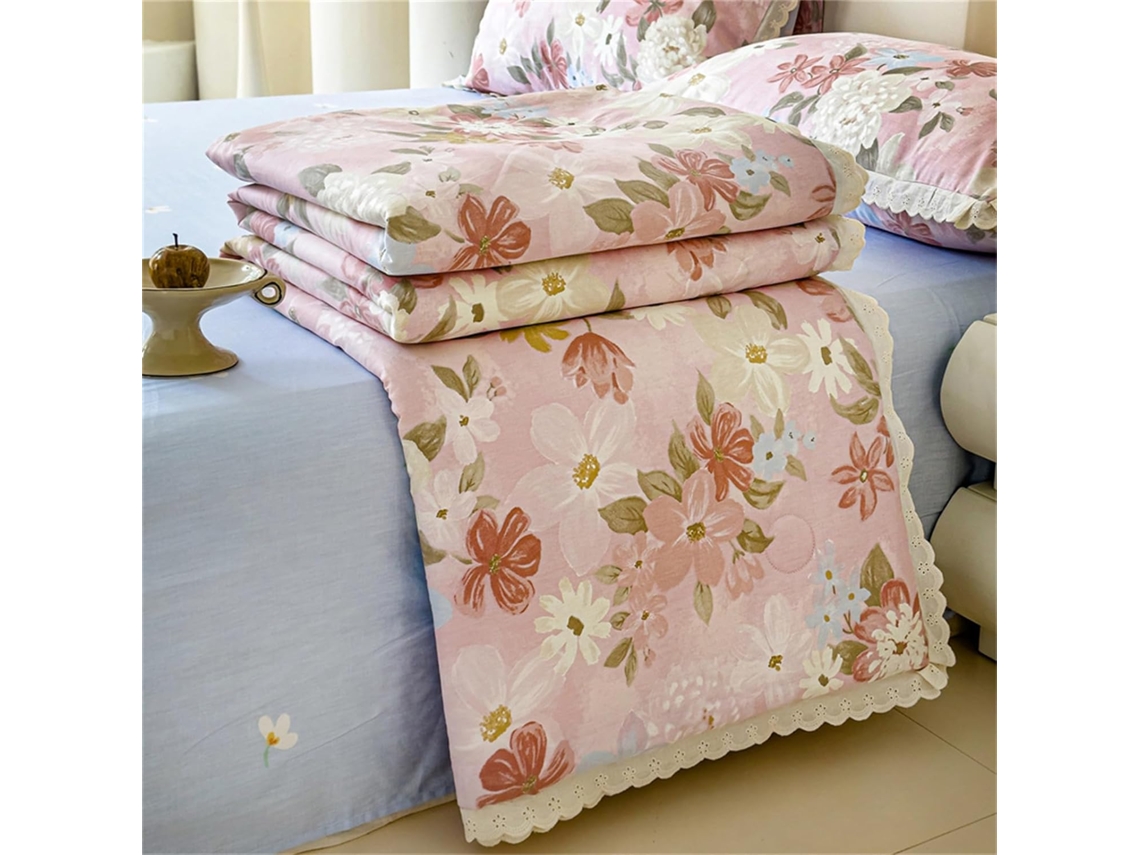 Colcha Acolchoada Fansu Capa de Cama Manta para Ar Condicionado Edredom Conjunto 100% Algodão Sofá com Estampa