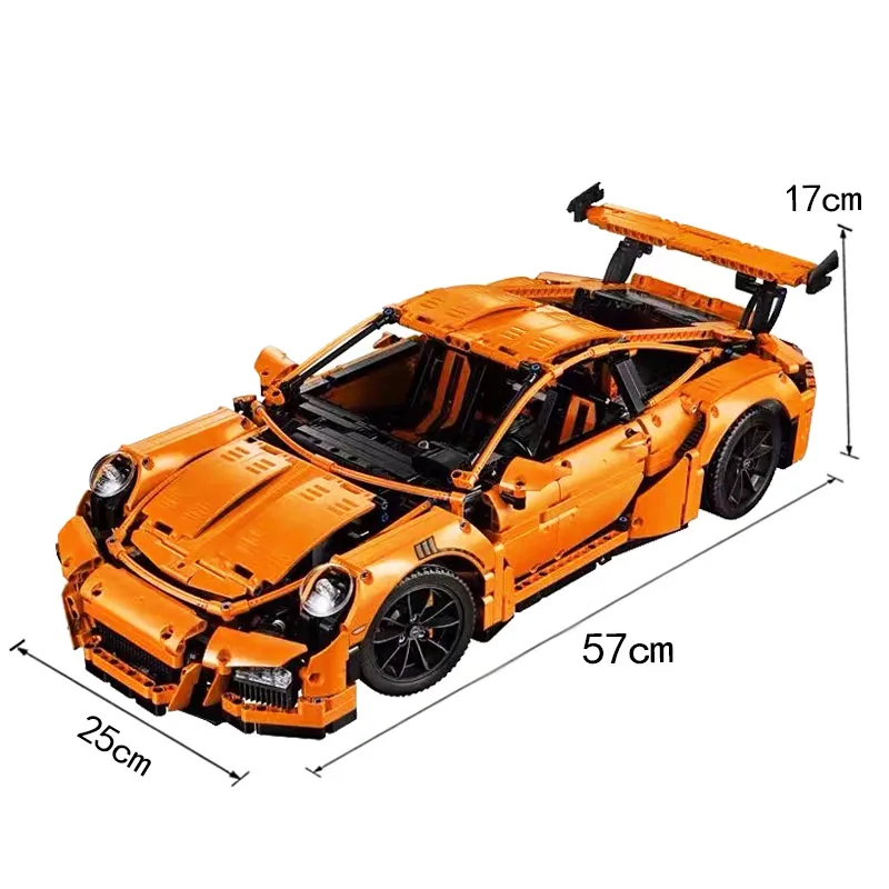 Modelo De Carro Esportivo Gt3rs Em Escala 1:8 Com Blocos De Montar