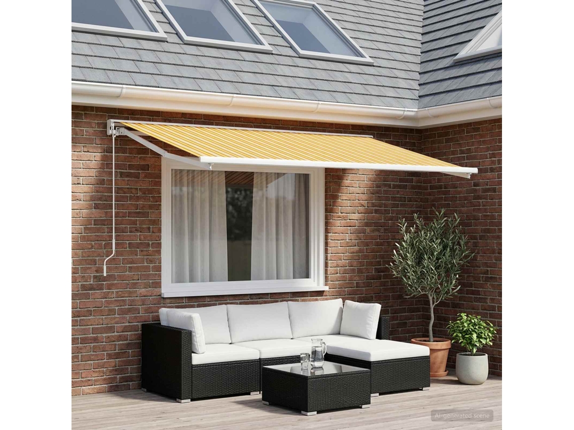 Vidaxl Tecido De Substituição Para Toldo Laranja E Preto 250 X 200 Cm