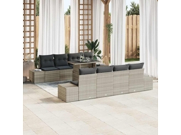 Vidaxl Conjunto De Sofá De Jardim 9 Unid. Cinza Claro E Cinza Escuro