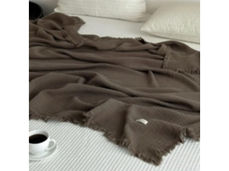 1 Manta de Sofá 100% Algodão Roupa Cama com Franjas Xale Cor Sólida Macia e Agradável Ao Toque Estampa Arraia,
