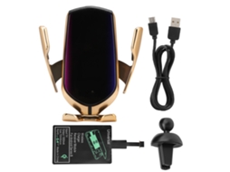 Cargador Sem Fio Para Carro R1 10w Com Fixação Automática Cor Dourada Para Receptor De Interface B Android