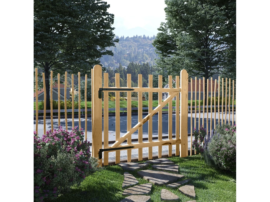 Vidaxl Portão Para Cerca 1 Pc 100x100 Cm Madeira De Aveleira