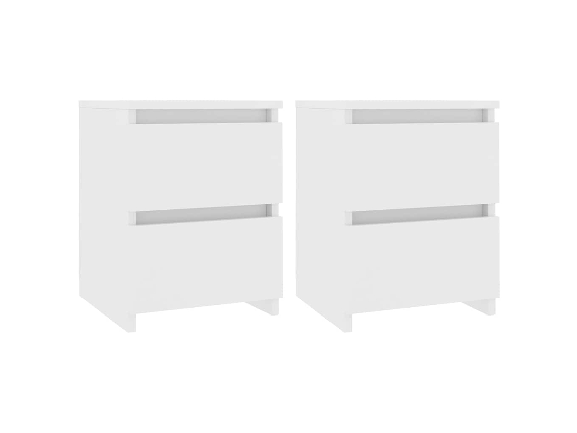 Bedside Cabinet, Bedside Cabinets Vidaxl Branco Madeira Processada (n/a)