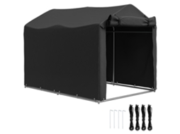 Tenda Para Garagem, Tenda De Armazenamento À Prova D'água Com Porta, Resistente A Uv 220 X 157 X 165 Cm Preto.