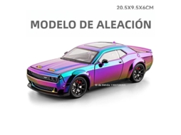 (roxo Hellcat) Miniatura De Carro Esportivo Em Escala 1:24 Com Efeitos Sonoros E Luzes.
