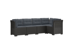 Maison Exclusive - Sofá De Jardim De 5 Pessoas Com Almofadas Visual De Rattan Pp