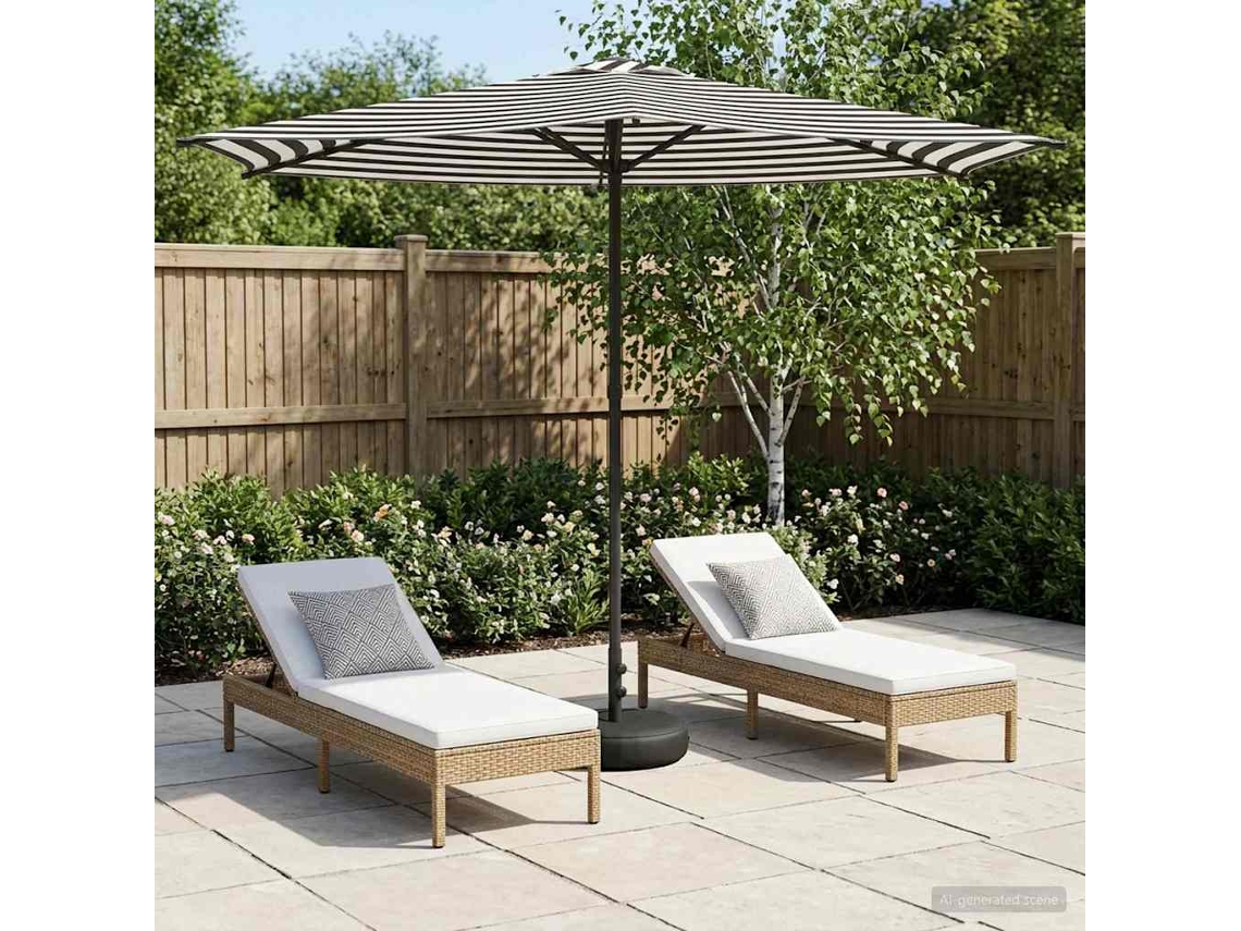 Vidaxl Parasol De Jardim Com Base 270 X 270 Cm Poliéster Retangular