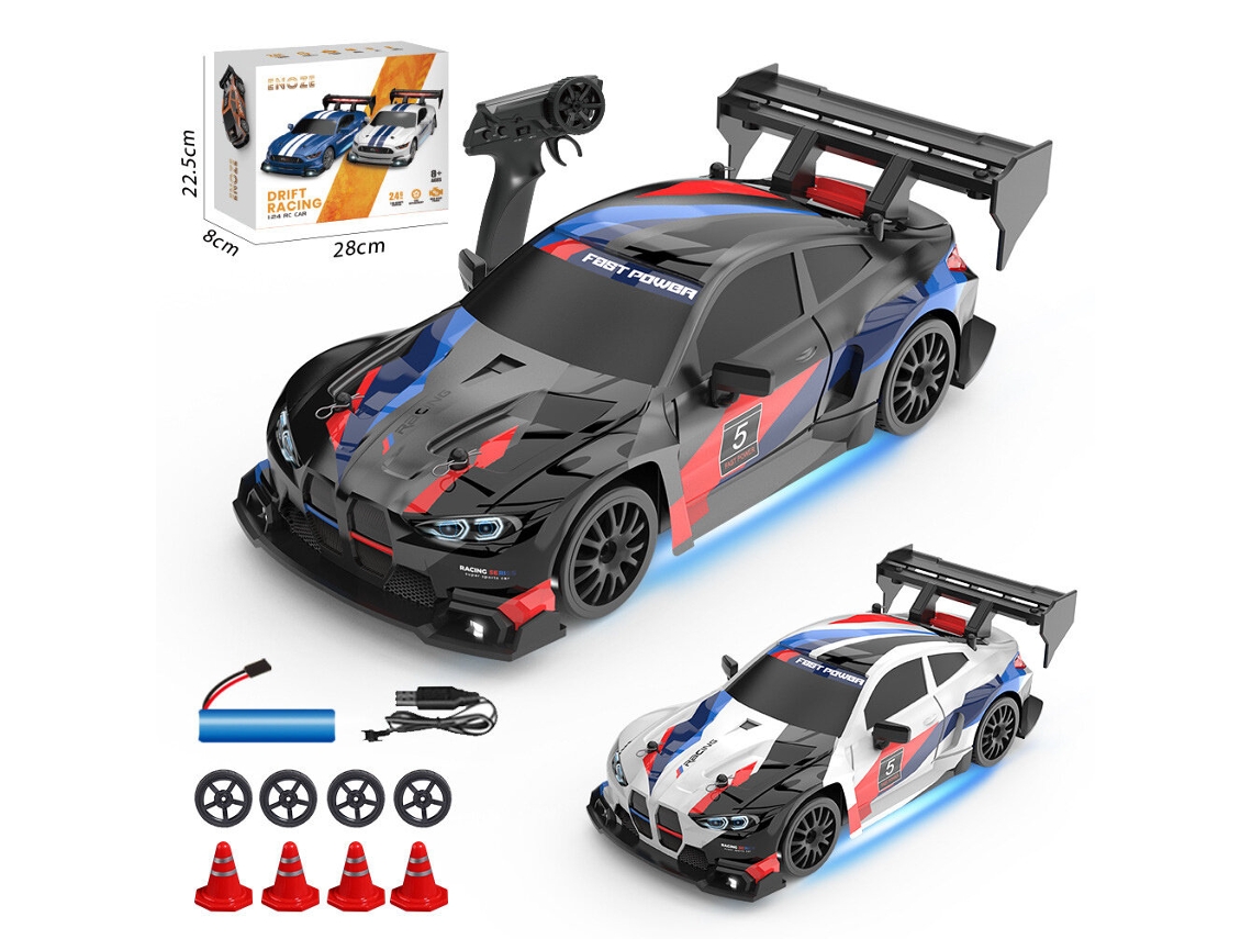 Brancoenoze 8607 Rtr 1/24 2.4g 4wd 30km/h Drift Gtr Led Alta Velocidade On road Brinquedo MDUG