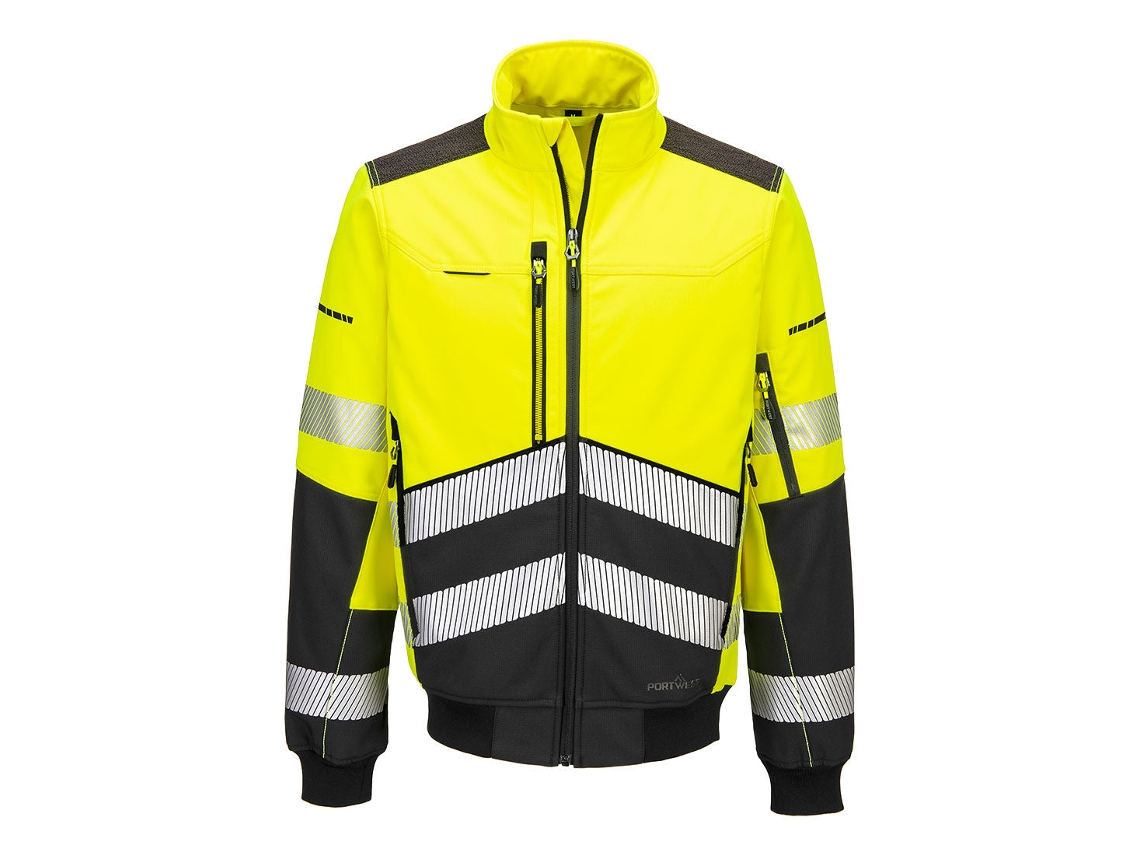 Casaco Softshell De Alta Visibilidade Ev4 3 Camadas | Trabalho Amarillo/negro / S