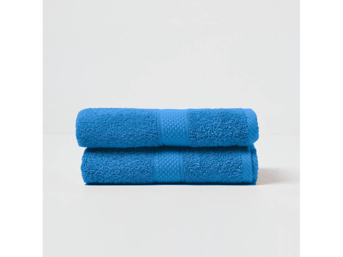 Homescapes Turkish Cotton Hand Towel Set Of 2, Cobalt Blue