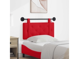 Vidaxl Cabeceira Suspensa Com Luz Led Vermelho Couro Sintético