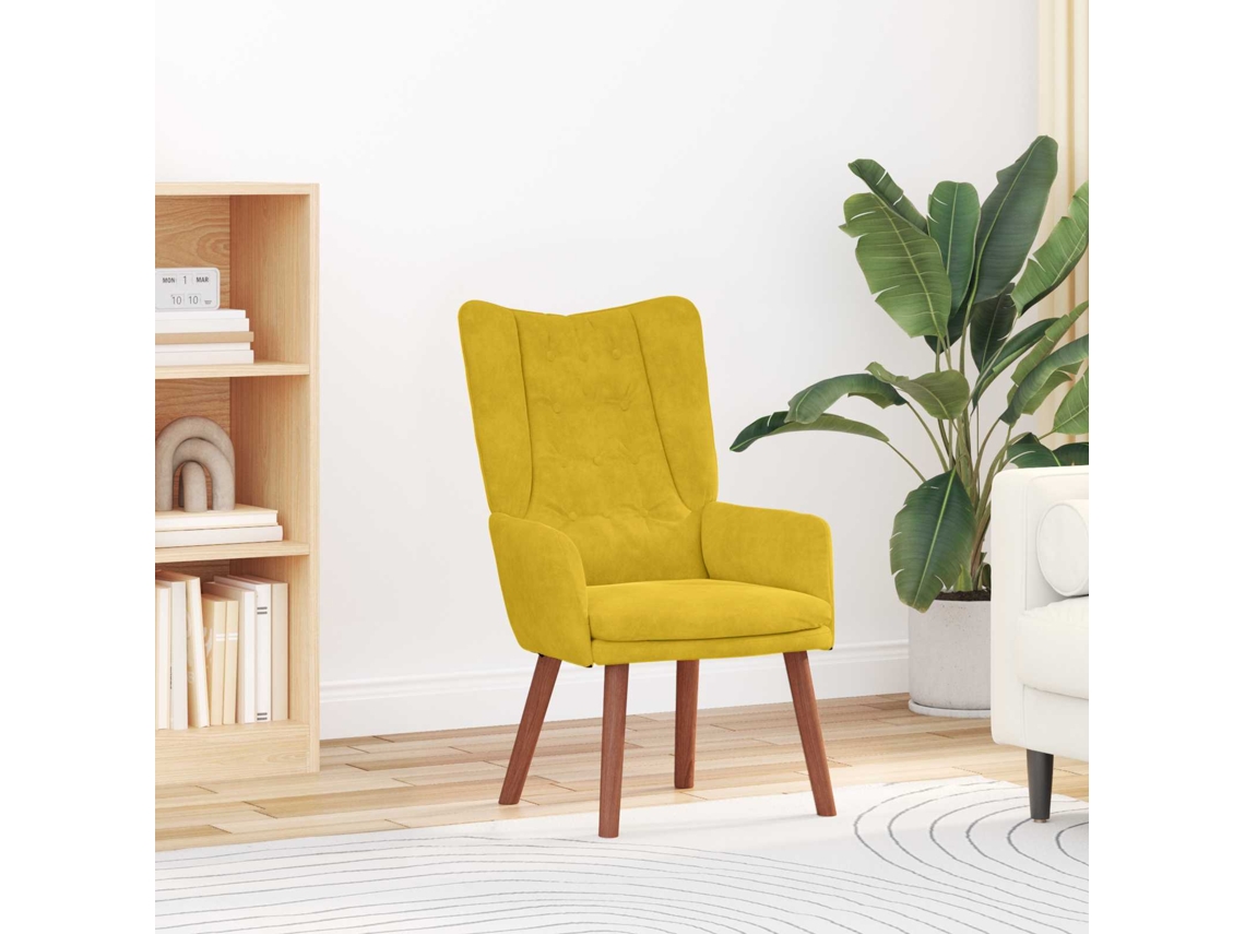 Vidaxl Poltrona Amarelo 63 X 67 X 94 Cm Veludo
