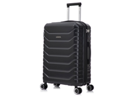 Mala Média Expansível Abspc 66x45x27,50 Cm 30 Cm Estendida | 82l 90l | 24 Polegadas | 23 Kg Com Fecho De Combinação Semi Rígido Preto Raykong