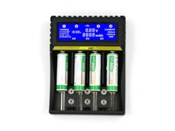 Carregador Inteligente de Baterias Multifuncional com LCD para Li-ion NiMH NiCd AA AA 9V | S/MARCA