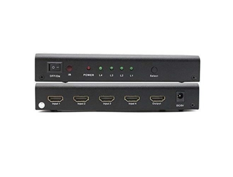 Premiumcord Comutador Hdmi 41 Metálico Com Controle Remoto E Fonte De Alimentação Khswit41b