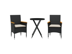 Bistro Set, Bistro Sets Vidaxl Preto Rattan / Vime (n/a)