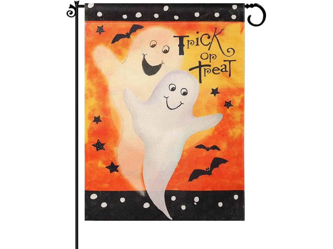 Banner Vertical Jardim Halloween Double Sided Pequeno Trick Or Treat