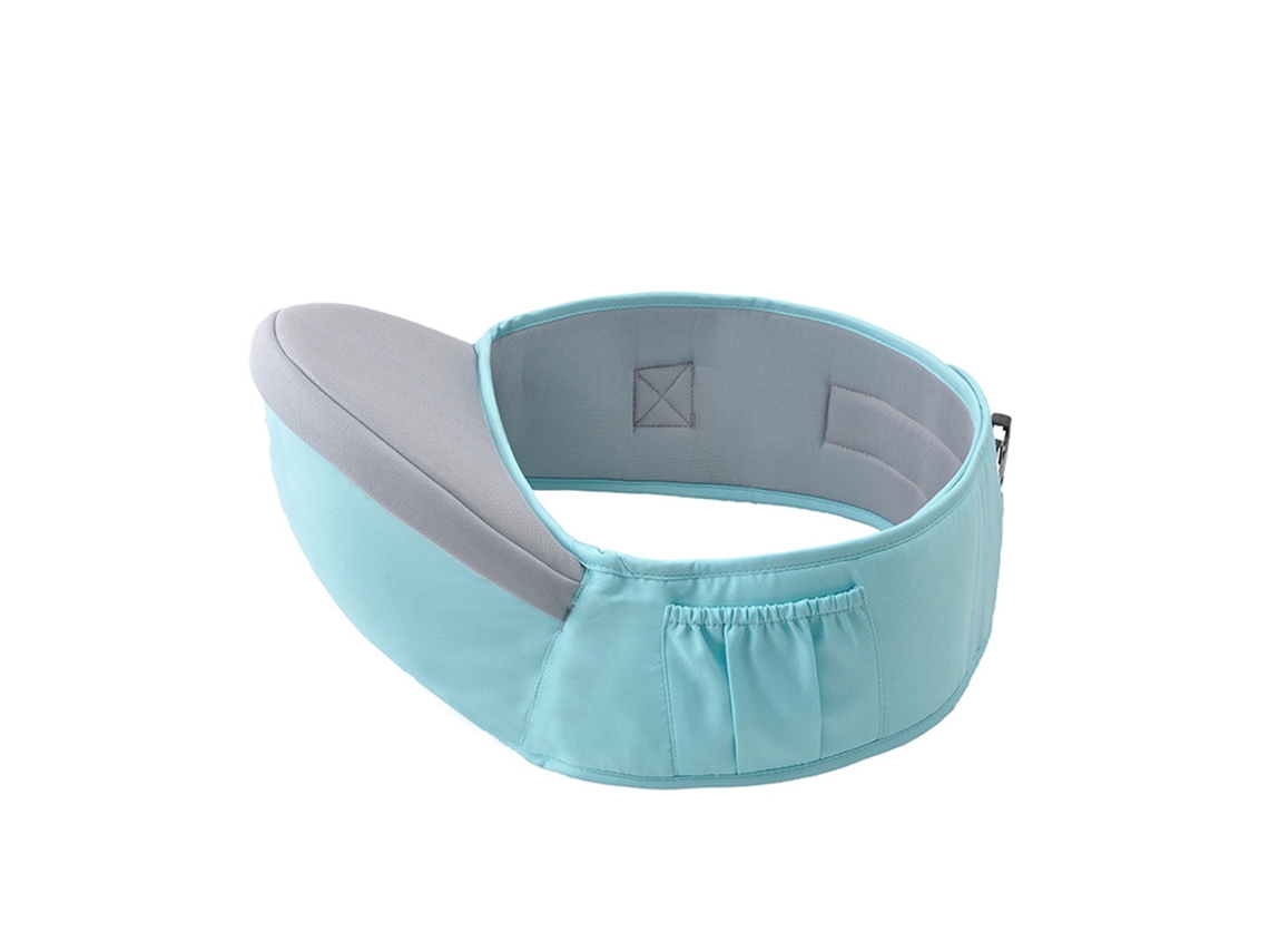 Taburete Lombar Para Bebê Suave E Transpirable Com Capa Removível, Portabebê Para Quadril Com Bolsa De Armazenamento, Cor Azul Claro