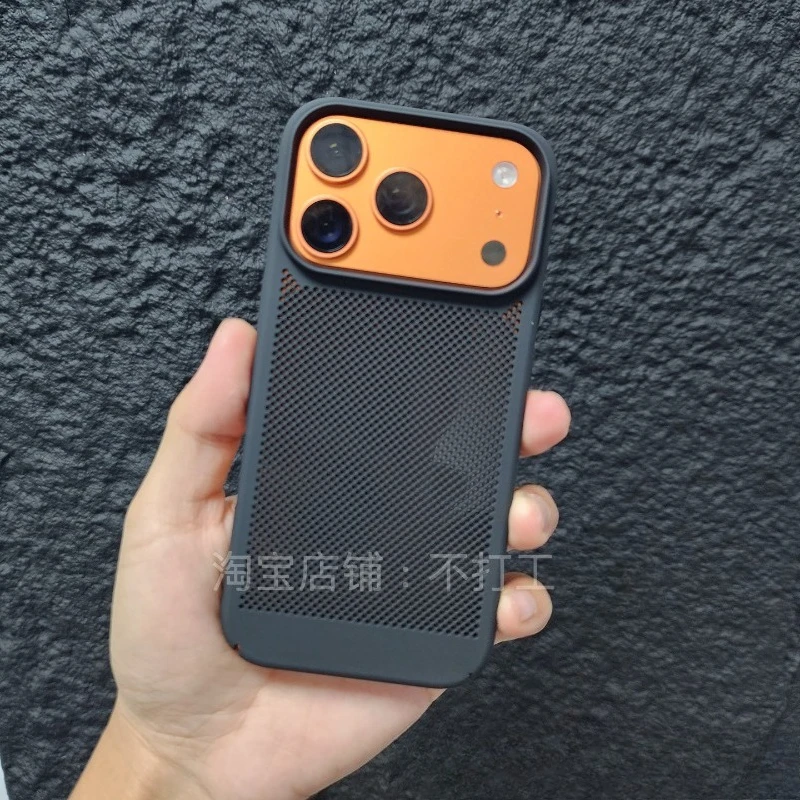 Capa Para Celular (iphone 12 Pro Preto) Com Design Em Favo De Mel, Respirável E Resistente A Impactos.