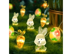 Fio Luz Led - Luz Decoração Festa - Cordão Luminoso - Decoração Páscoa - Pilhas - 3 M - 30 Leds - Luz Branca Quente