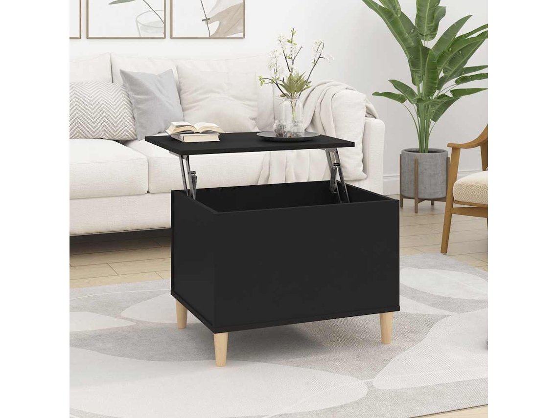 Vidaxl Mesa De Centro 60x44,5x45 Cm Derivados De Madeira Preto