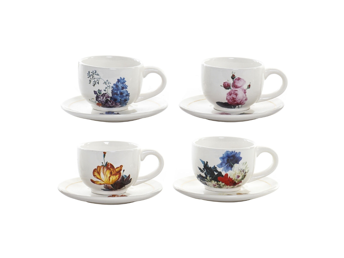 Conjunto De Chávenas De Café Dkd Home Decor Dolomite (150 Ml)