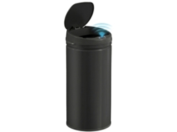 Poubelle Cuisine Automatique 42l Acier Inoxydable, Poubelle À Couvercle À Fermeture En Douceur, 30,5x30,5x68cm, Noir
