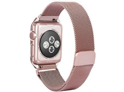 Kit Bracelete e Capa para Apple Watch Series SE PHONECARE Milanese Loop Rosa
