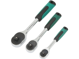 Jogo De Chaves Com 3 Peças, 24 Dentes Em Metal, 3/8", Ideal Para