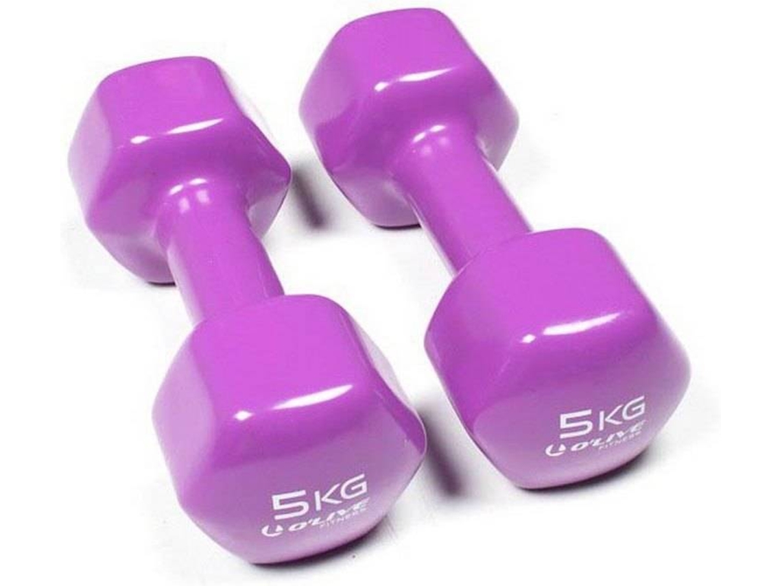 Pack 2 Halteres OLIVE Vinyl (Peso 5 Kg)