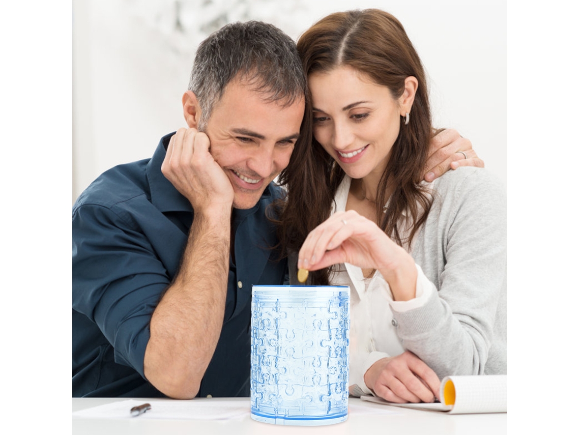 Primerox quebra cabeça de Cristal 3d Porquinho de Porcelana Diy Bloco de Construção Transparente