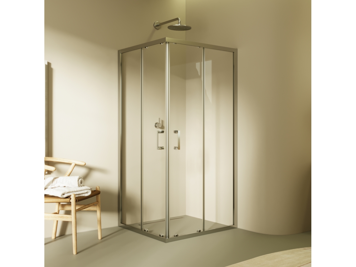 Cabine de Duche Diana 80x80x200 cm com portas de correr e perfis cromados