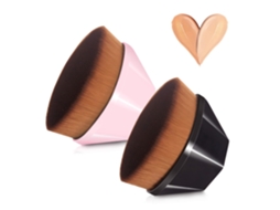 Pincel De Maquiagem Definitivo Para Líquidos E Pó, Cerdas Sintéticas, Fácil Aplicação, Multifuncional, Embalagem Ideal Para Viagens, Em Preto E Rosa (