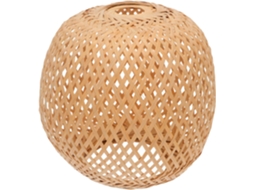 Abajur De Teto Decorativo Suspenso Em Bambu Trançado Natural, Modelo B.