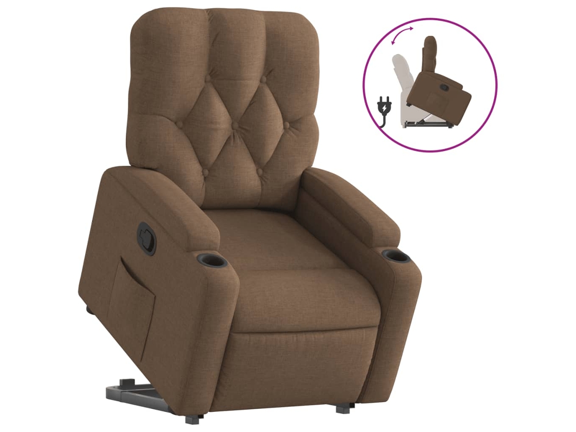 Stand Up Recliner Chair, Stand Up Recliner Chairs Vidaxl Marrom Tecido