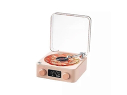 Toca Discos Lumena, Alto Falante Bluetooth Waves Vinyl Com 4 Modos Ajustáveis Slowmoose